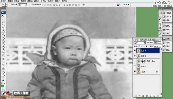 修復寶寶老照片的劃痕和斑點